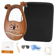 Lyre Harp Kit 16 Strings Musical Instrument Mahogany Body Reindeer Totem Wood