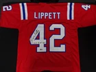 RONNIE LIPPETT AUTOGRAPHED FOOTBALL JERSEY NEW ENGLAND PATRIOTS WITH COA