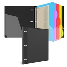 INFUN 1 Inch 3-Ring Telescoping Project Organizer Binder,13 1 PCS, Black