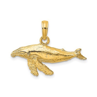 10k Gelbgold Buckelwal Anhänger Meerestier Charm Natur symbolischer Juwelier