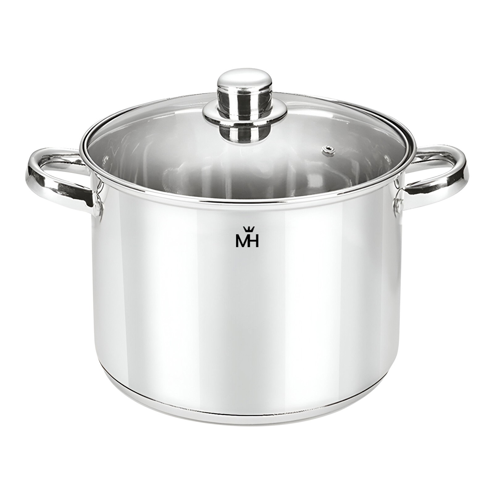 Marmite 34cm 15.4L en inox 18/10 avec couvercle argent pour tous feux