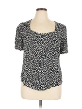 Elodie Women Black Short Sleeve Top XL