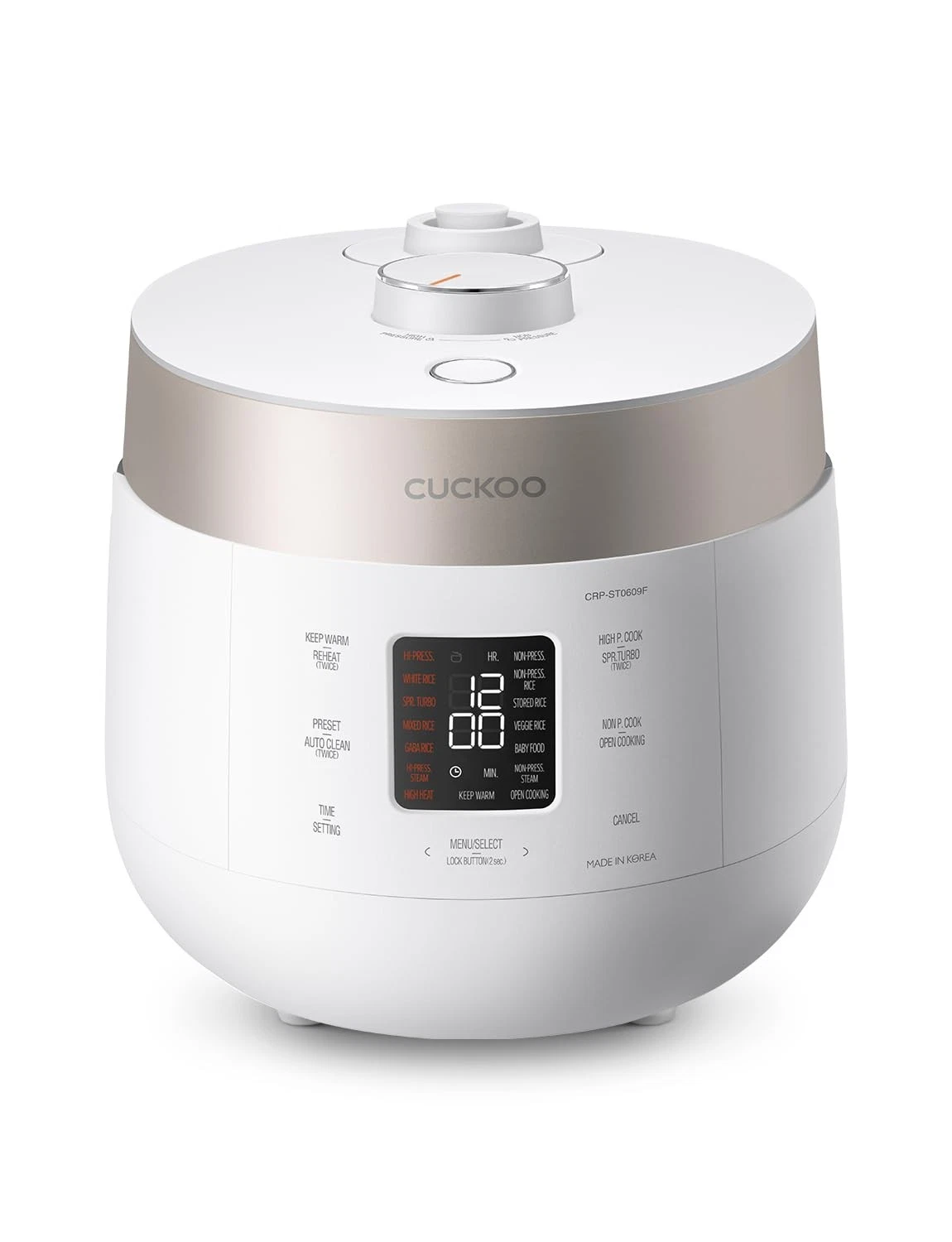 CUCKOO CRP-ST0609FW 6-Cup (Uncooked) / 12-Cup (Cooked) Twin Pressure Rice Cooker