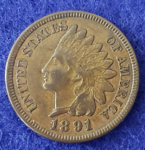 NICE 1891 INDIAN HEAD CENT - With LIBERTY AND DIAMONDS - EF - L👀K - SHIPS FREE
