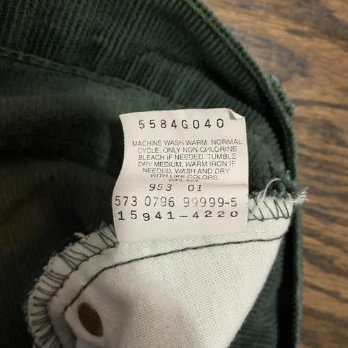Levi 941 Green Corduroy 12 Med Regular Fit Straight Leg READ DESCRIPTION - Picture 7 of 9