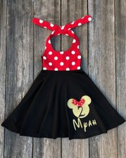 Personalized Minnie Mouse Birthday Girl Red Polka Dot Dress
