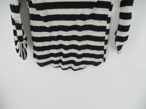 Just Ginger Medium Roll Tab Sleeve Striped Tee - Picture 9 of 10