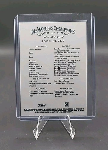 2024 Topps Allen & Ginter Jose Reyes #122 New York Mets - Picture 2 of 2
