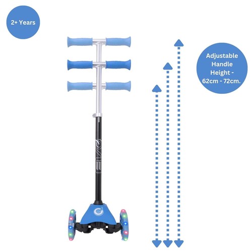 Kids Scooter Child Kick 3 Wheel Push Light Up Wheels Adjustable For Kids 2+ Blue - Picture 3 of 8