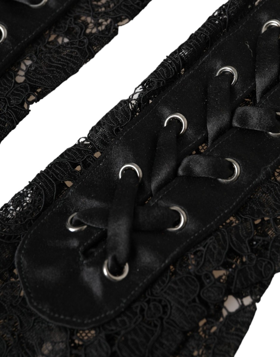 dolce&gabana 手袋 DOLCE & GABBANA Gloves Black Taormina Lace Elbow Length