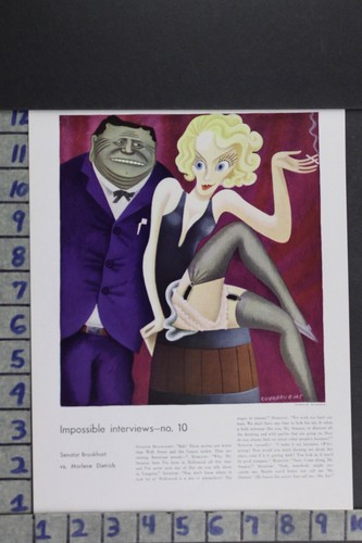 1932 ILLUS COVARRUBIAS SENATOR BROOKHART DIETRICH PINUP PRINT RB089