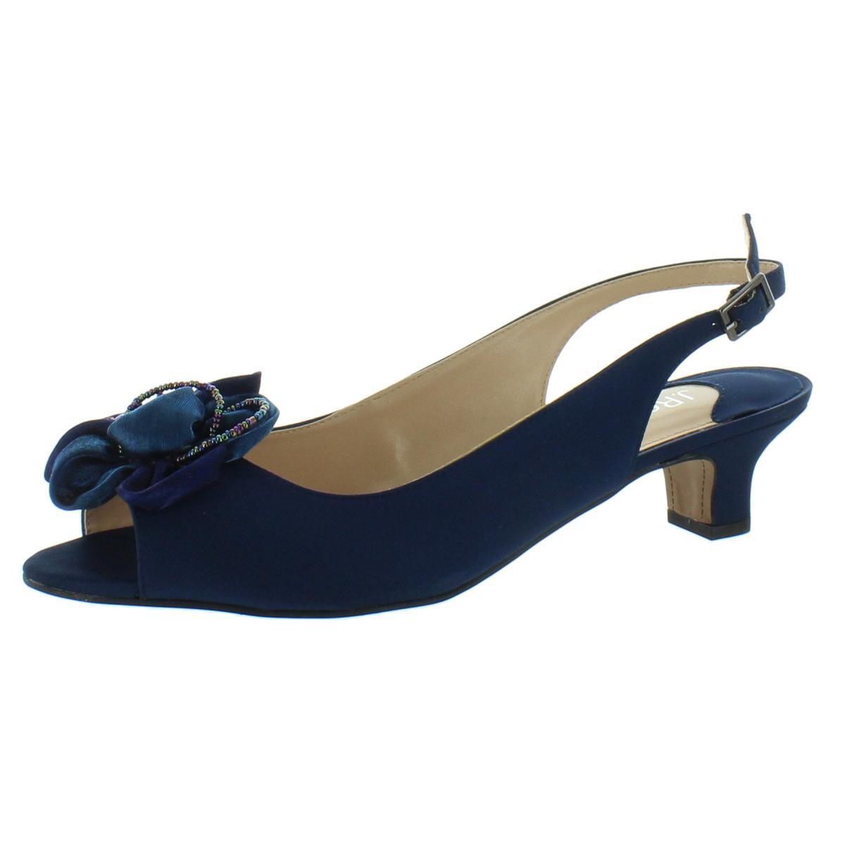 Женские босоножки J.Renee Leonelle темно-синего цвета на каблуке в виде котенка шириной 8 см (C, D, W) BHFO 7372