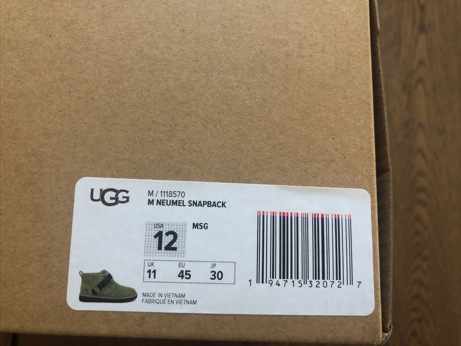 UGG NEUMEL SNAPBACK MOSS GREEN LEATHER WOOL CLASSIC MEN'S BOOTS SIZE US 12 image 9