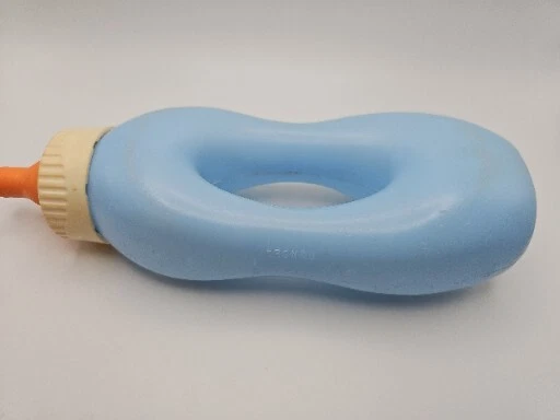 Ansa Gerber Easy to Hold Baby Bottle Blue Vintage 1984 Doll Prop Plastic Hole - Image 3 of 4