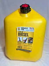 Midwest Can Yellow 5 Gallon Diesel Can With Safe Flo Spout Used Once 8610 Storm