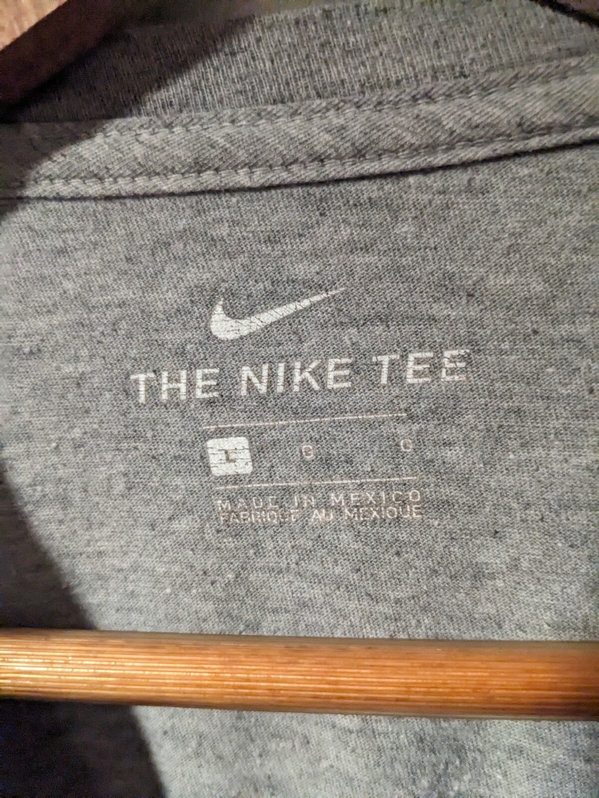 The Nike Tee Mini Swoosh Essential Basic Gray Lar… - image 3