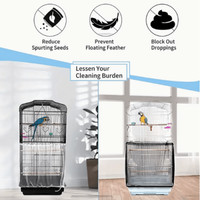 2PCS Nylon Pet Bird Cage Cover Seed Catcher Shell Skirt Guard Mesh Net Mesh 5