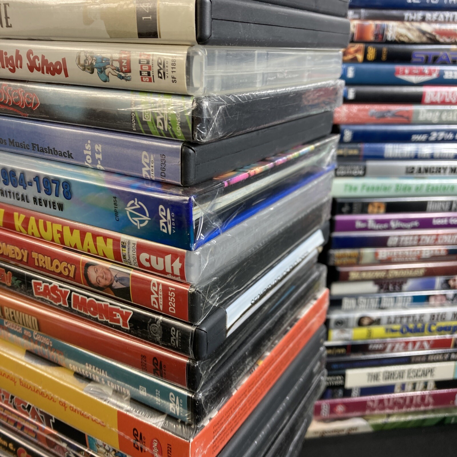 (110+) MASSIVE DVD WHOLESALE LOT CLASSICS ROCK COMEDY KAUFMAN