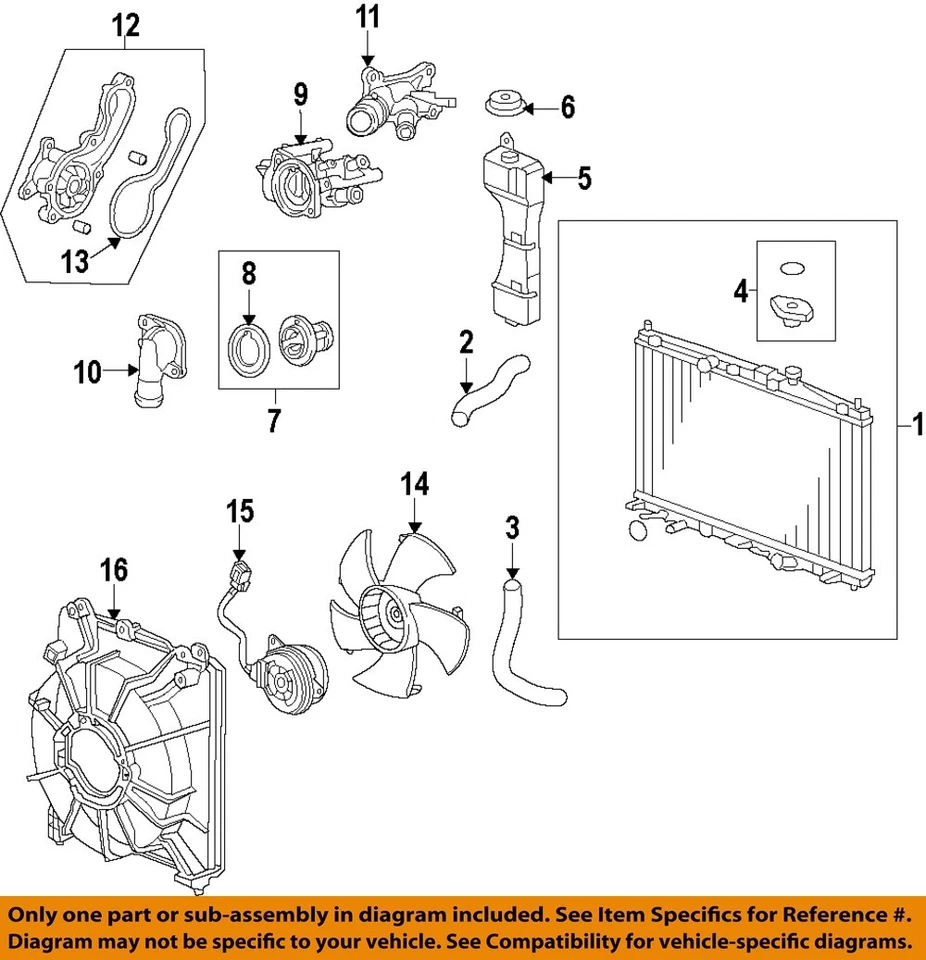 Par de ventiladores de radiador y condensador OEM 2011 2016 Honda CR-Z Foto 3 de 4
