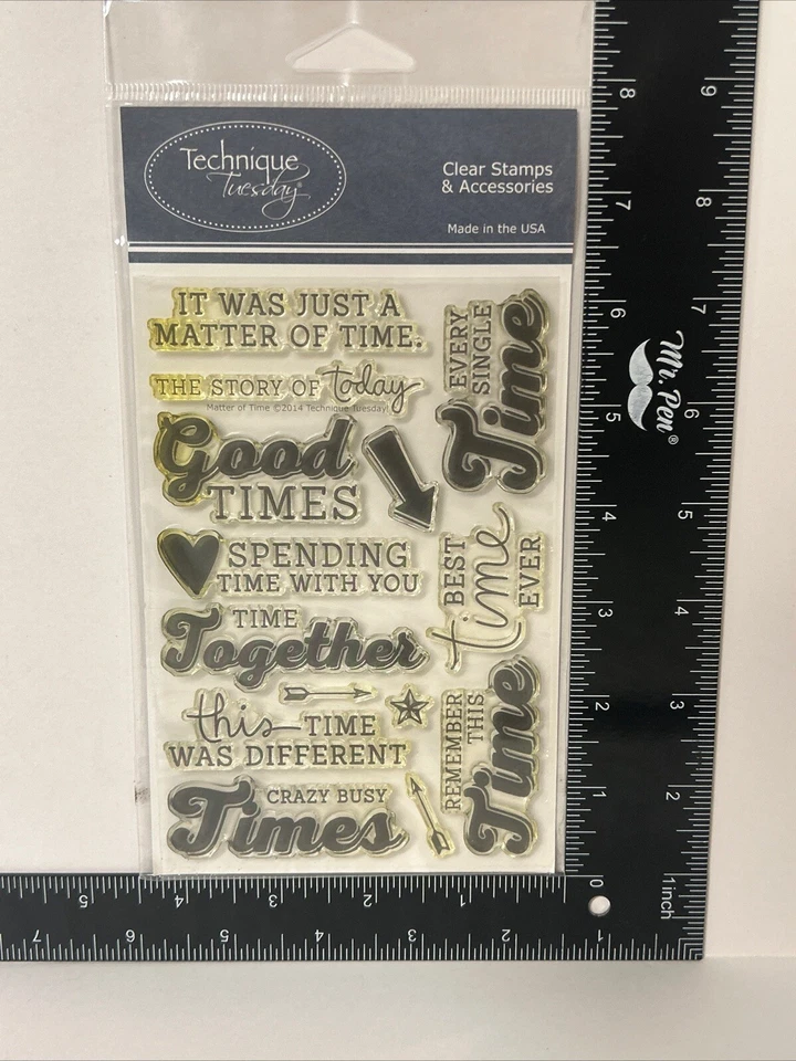 Juego de estampillas transparentes de fotopolímero artesanal de martes técnica cuestión de tiempo Foto 2 de 2