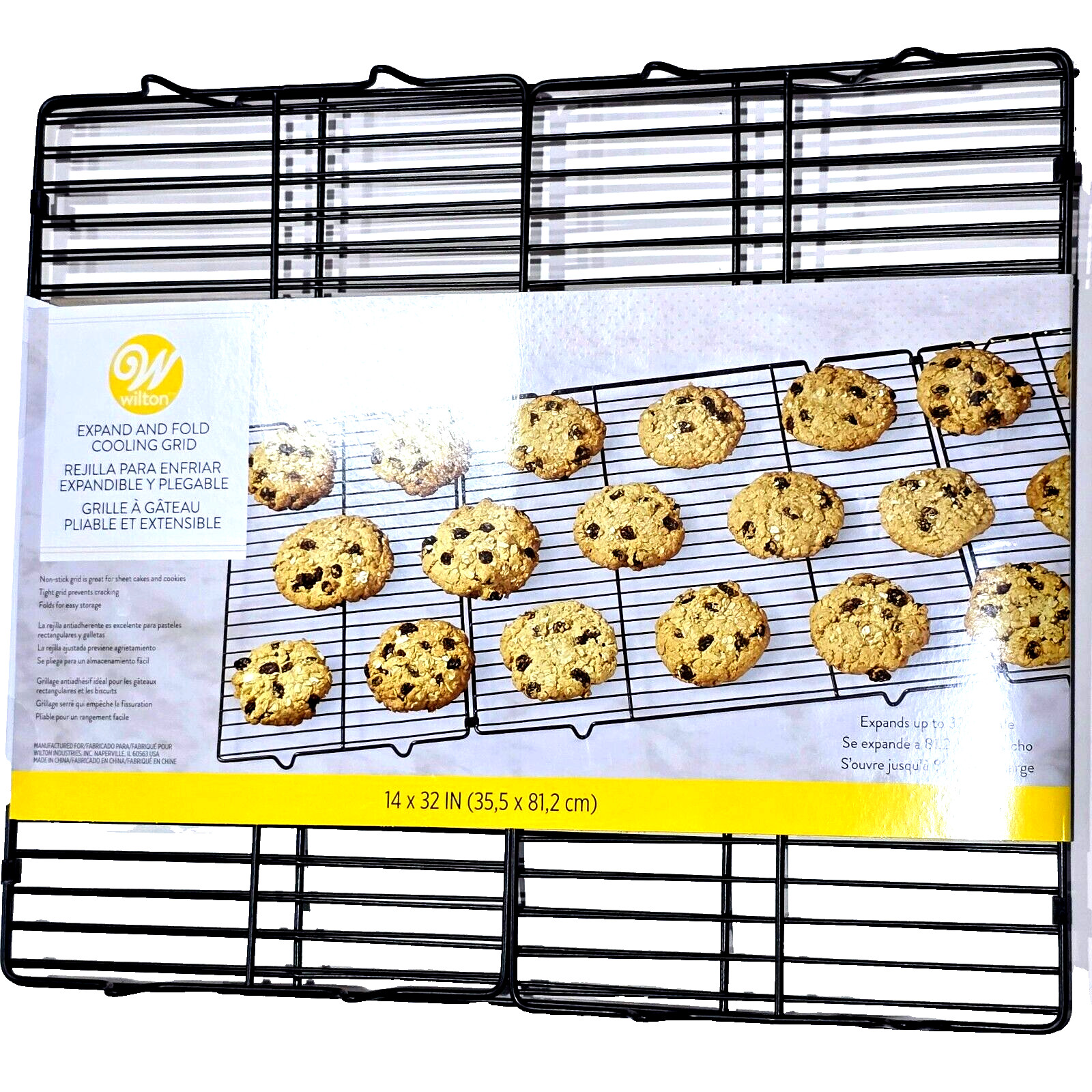 Wilton Expand And Fold Cooling Grid Non Stick For Sheet Cakes Cookies 14x32in
