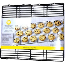 Wilton Expand And Fold Cooling Grid Non Stick For Sheet Cakes Cookies 14x32in