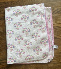 Kidgets Pink Flower Baby Blanket Floral Bouquet Pink Sherpa 30x39"