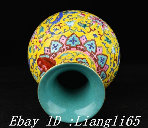 8.2" Farbe Porzellan vergoldet Doppel Ohren Drachen Beast Flasche Vase Paar - Bild 5 von 9