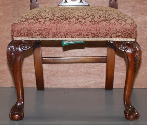 Set of Eight Solid Hardwood Claw & Ball Feet Thomas Chippendale Dining Chairs 8 - Picture 7 of 20
