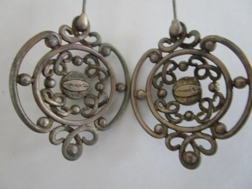 2 Jesare Hutstifte 6 Zoll Scroll Cabochons Stahl Vintage 1980er Jahre Stick Pins Spitzen - Bild 9 von 10