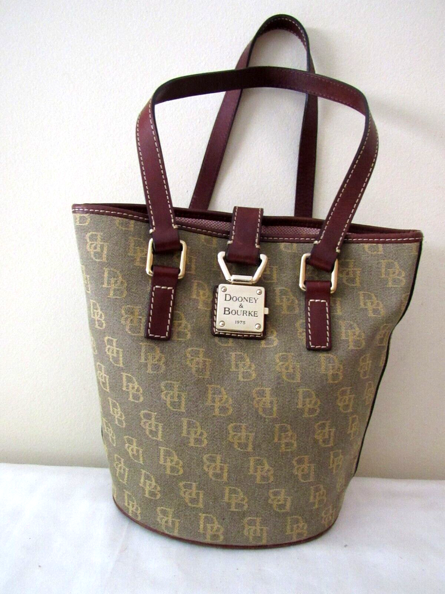 Vintage DOONEY BOURKE Signature Brown Canvas Shoulder Bucket  display picture 3