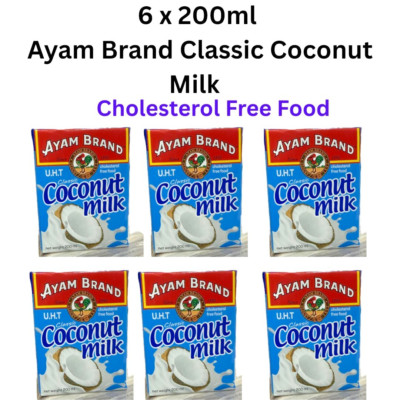 Ayam Brand Uht Klassisch Kokosnuss Milch Cholesterin Gratis Essen 6 X 200ml