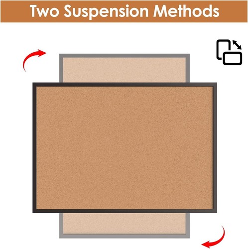 Large Wall-Mounted Cork Board 48x36 with Black Wood Frame - Office & Home Use - Picture 6 of 10