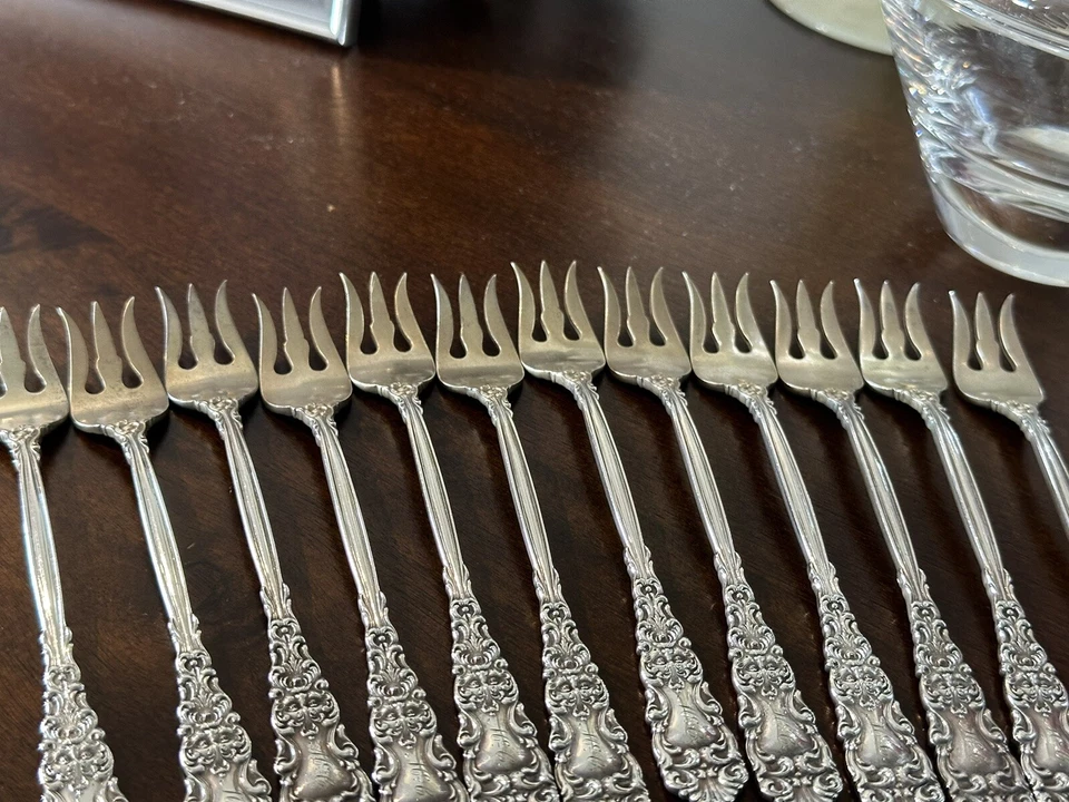 Dominick & Haff 1894 Renaissance Seafood Forks Set 12 Historic Look - Image 2 of 4