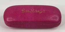 Lilly Pulitzer - Hard Glasses Case - Pink - Faux Snake Skin - Blue Interior