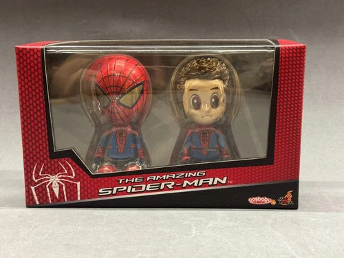 Figura Hot Toys Cosbaby The Amazing Spider-man enmascarada y desenmascarada sellada