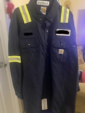 Carhartt Flame Resistant 63680 NAVY BLUE HI VISIBILITY XL Shirt Excellent BX6