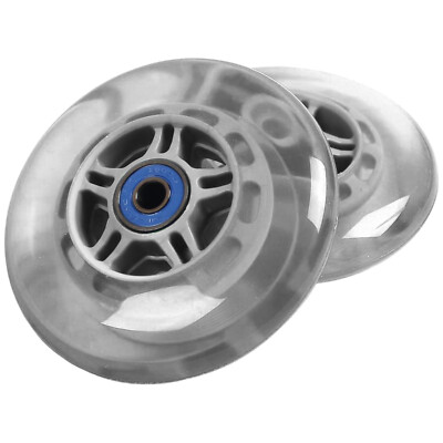 #ad #ad 2 CLEAR REPLACEMENT Wheels ABEC7 Bearings SCOOTER 100mm $9.89