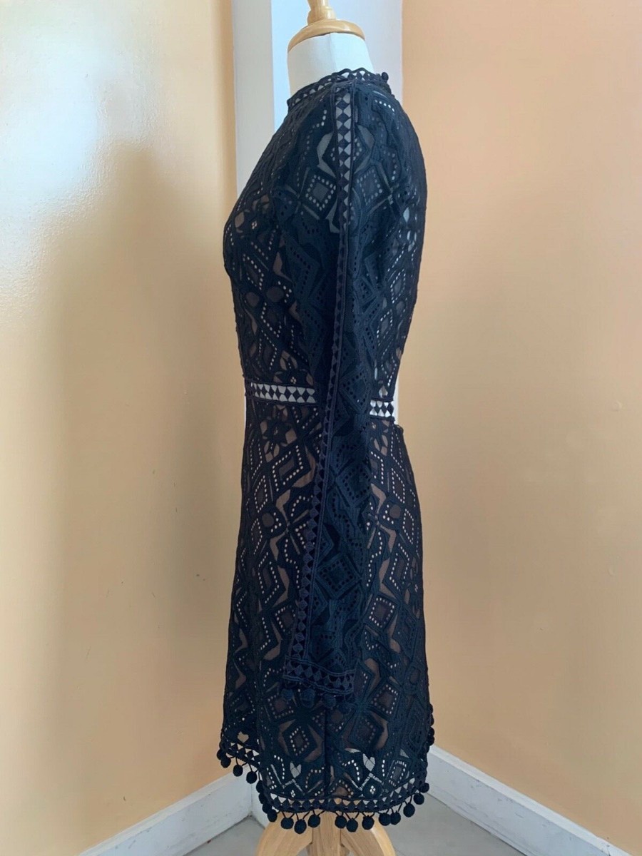 knee length dresses for ladies FOR LOVE & LEMONS Danielle Maxi Lace Dress in Black