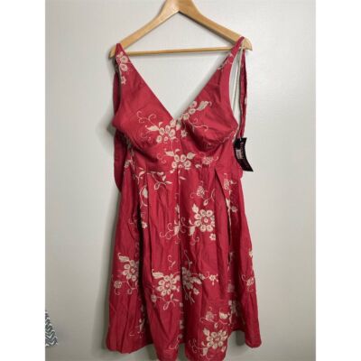 NEW Signature by Robbie Bee Women's Red Floral Fit & Flare Dress Size 12  MIDI | eBay