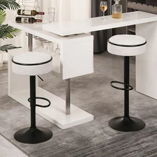 Set of 2 Swivel Bar Stools Adjustable Height Kitchen Dining Chairs w/ Storage US