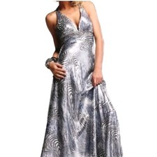 Faviana Couture Printed Foil Prom Pageant Formal Gown Size 4