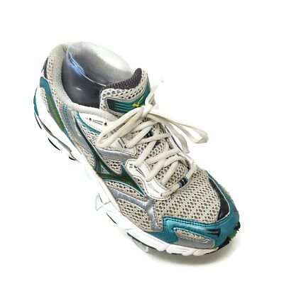 Mizuno Wave Inspire White Green Running Shoes Womens Sz M