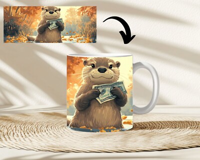Kaffeetasse Lustiger Otter mit Geld Tasse Kaffeebecher Geschenk Keramik