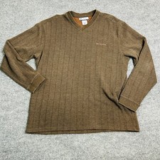 Columbia Mens Long Sleeve Sweater Pullover V-Neck Brown Size XL 209 AM 6995