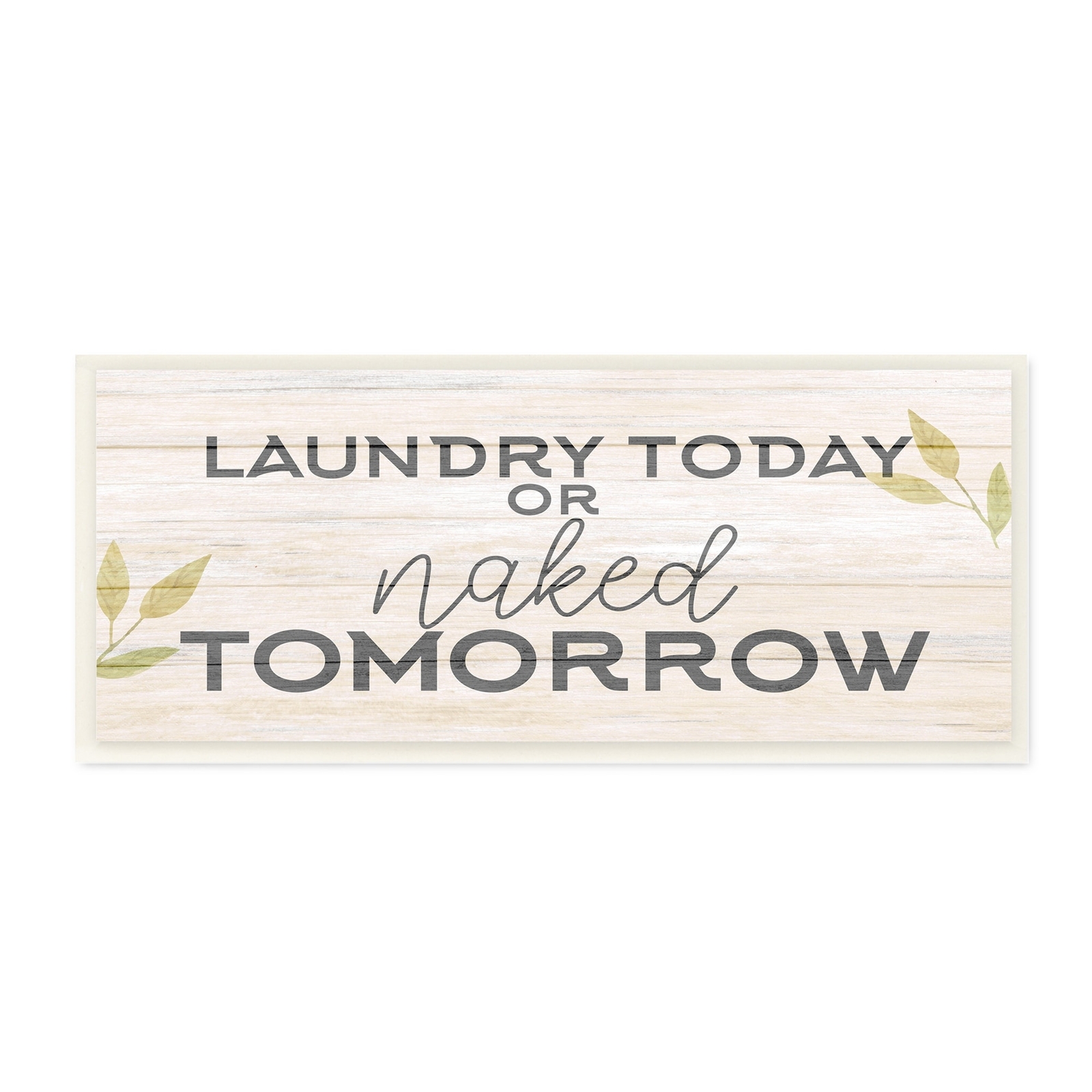 Stupell Botanical Laundry Sign Text Typography Funny Quote  Wood Wall Art -