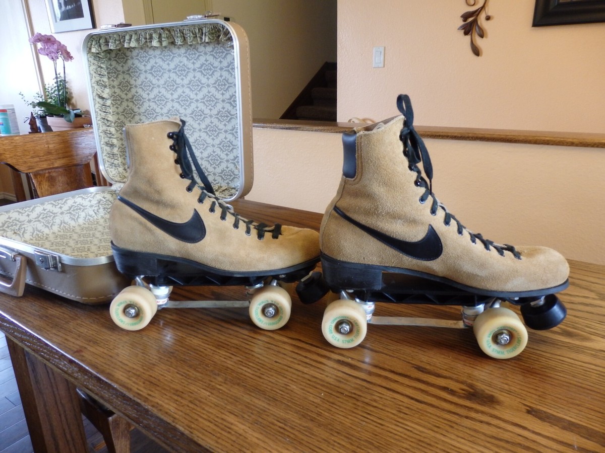 Vintage 70's NIKE Roller Skates Suede RC SPORTS w/Case TIGER CLAWS