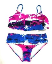 Kanu Surf Girls Ruffle Lined Two Piece Swim Suit Multi Color Size 12 00347