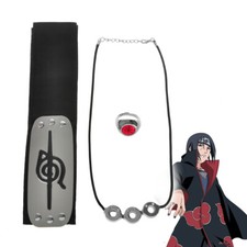 Itachi Uchiha Schmuck Set mit Akatsuki Stirnband, Halskette & Ring
