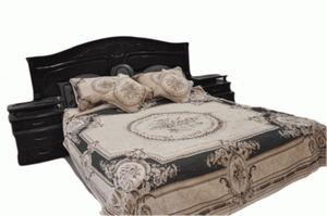 DaDa-Bedding-Green-Victorian-Floral-Chenille-Medallion-Tapestry-Bedspread-Twin